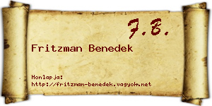 Fritzman Benedek névjegykártya