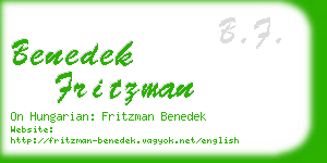 benedek fritzman business card